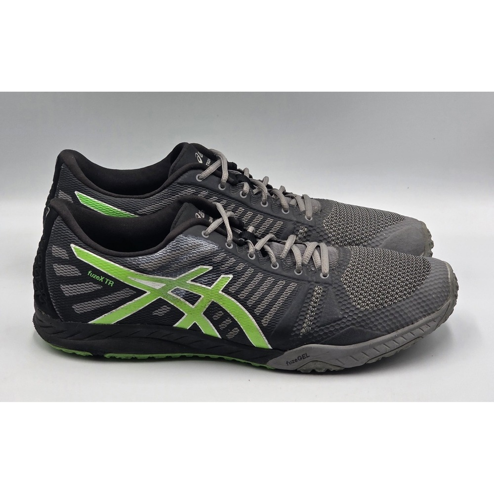 Asics FuzeX TR Mens Size 11 US Gray Black Green Athletic Training Sneakers S613N - Picture 4 of 12